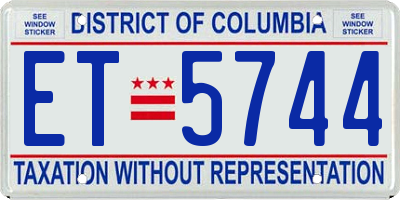 DC license plate ET5744