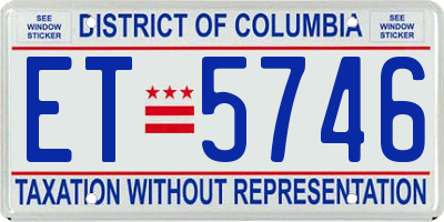 DC license plate ET5746