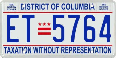 DC license plate ET5764