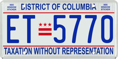 DC license plate ET5770