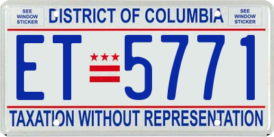 DC license plate ET5771