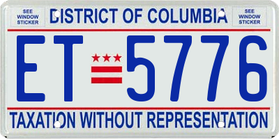 DC license plate ET5776