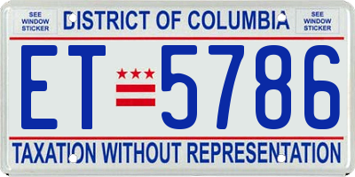 DC license plate ET5786