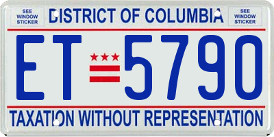 DC license plate ET5790