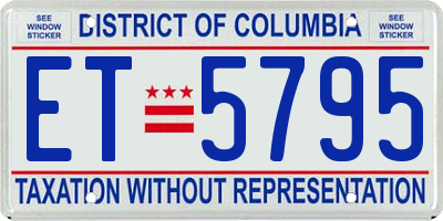 DC license plate ET5795