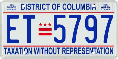 DC license plate ET5797