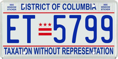 DC license plate ET5799