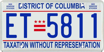 DC license plate ET5811
