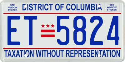DC license plate ET5824