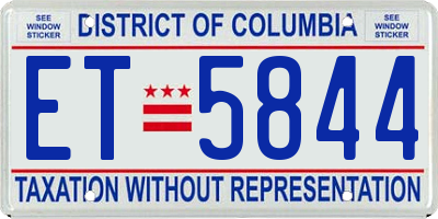 DC license plate ET5844