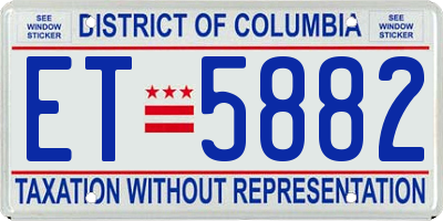 DC license plate ET5882