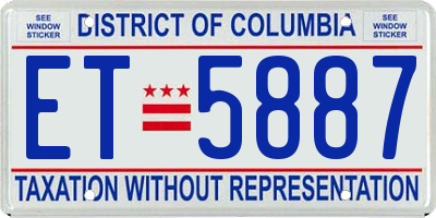 DC license plate ET5887