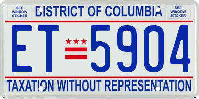 DC license plate ET5904