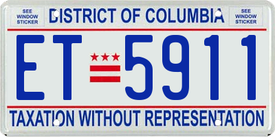 DC license plate ET5911