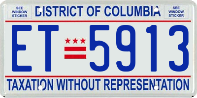 DC license plate ET5913