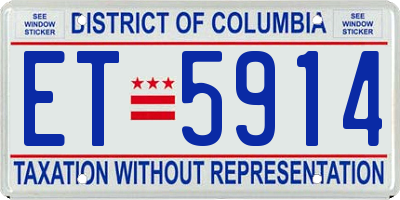 DC license plate ET5914
