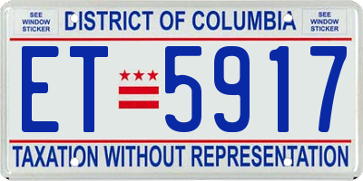 DC license plate ET5917