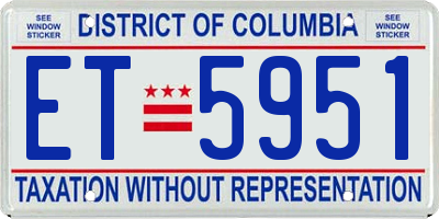 DC license plate ET5951
