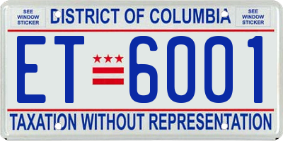 DC license plate ET6001