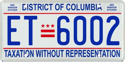 DC license plate ET6002