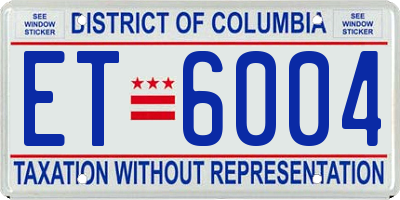 DC license plate ET6004