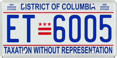 DC license plate ET6005