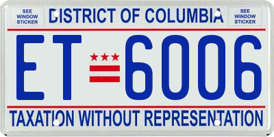 DC license plate ET6006