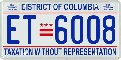 DC license plate ET6008
