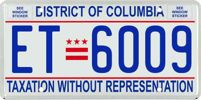 DC license plate ET6009