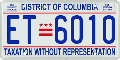 DC license plate ET6010