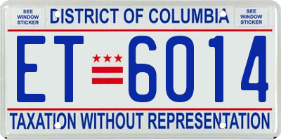 DC license plate ET6014