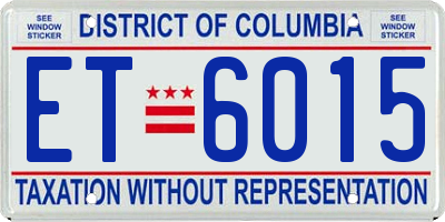 DC license plate ET6015
