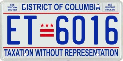 DC license plate ET6016