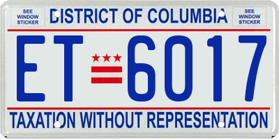 DC license plate ET6017