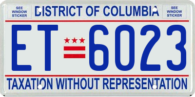 DC license plate ET6023
