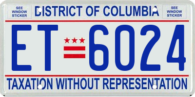 DC license plate ET6024