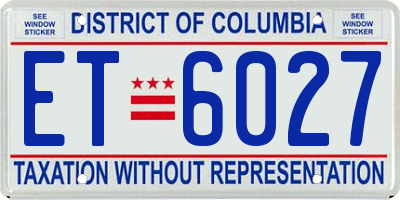 DC license plate ET6027