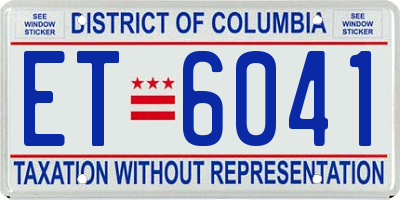 DC license plate ET6041