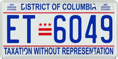 DC license plate ET6049