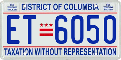 DC license plate ET6050