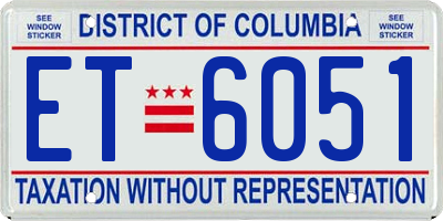 DC license plate ET6051