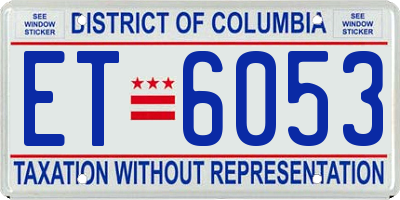 DC license plate ET6053