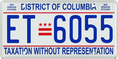 DC license plate ET6055