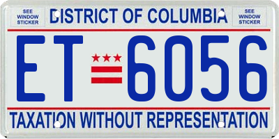 DC license plate ET6056