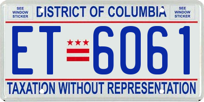 DC license plate ET6061