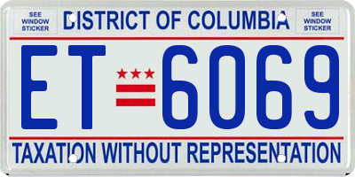 DC license plate ET6069