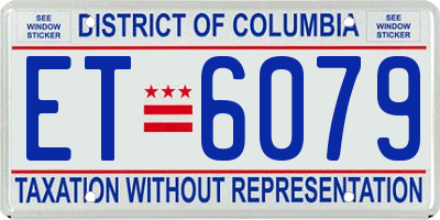 DC license plate ET6079