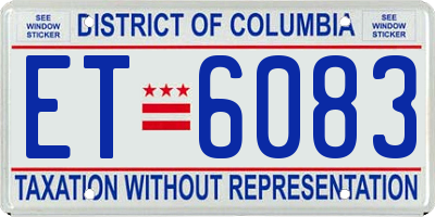 DC license plate ET6083