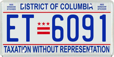 DC license plate ET6091