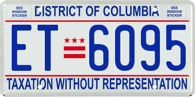 DC license plate ET6095